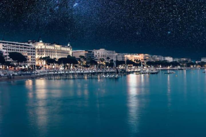 Cannes Plage 2Mn/45M2/Vue Mer/Inernet/Clim/Parking Prive Luaran gambar